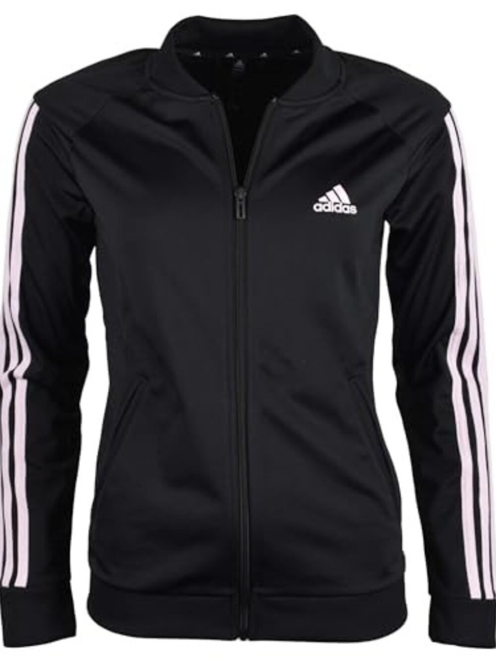 Women's adidas Essentials Tricot 3 Stripe Full Zip Track Jacket - Black - S -NWT